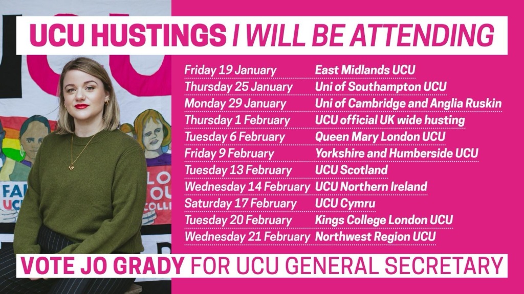 Graphic detailing dates of hustings
