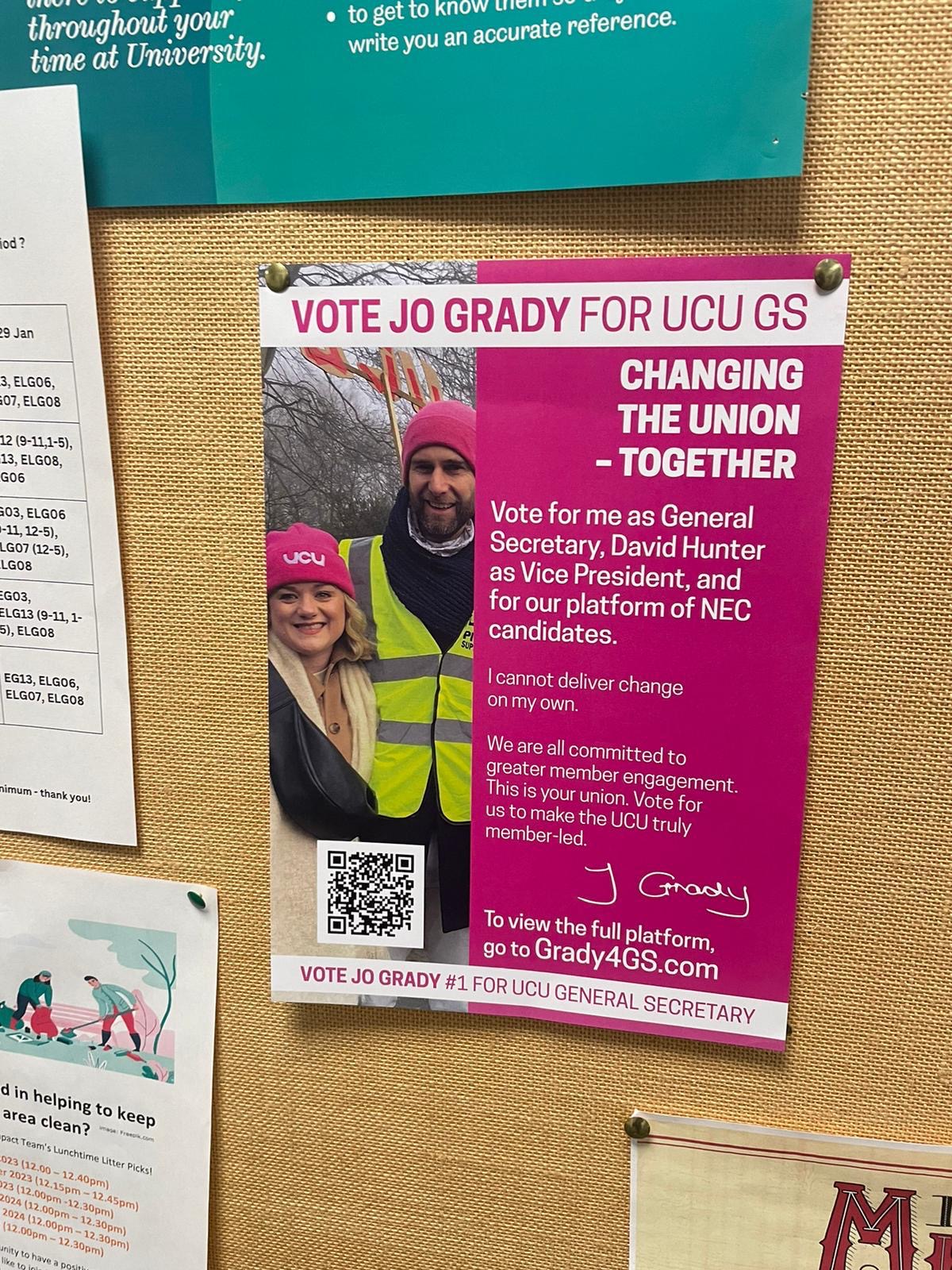 Grady4GS posters on a noticeboard