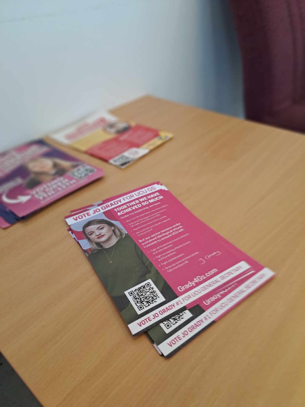 Grady4GS leaflets on a table